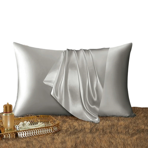 Pillowcase Set With Eye Mask Light Gray 51X66cm Natural Mulberry Silk Pillow Cases