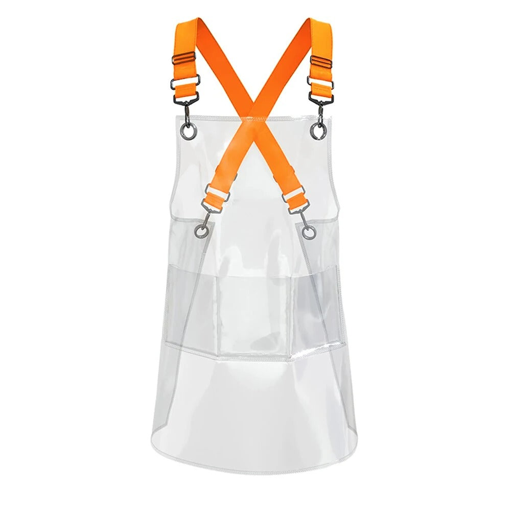 Kitchen Apron Waterproof Tpu With Orange Ribbon For Barber Painting Work Aprons