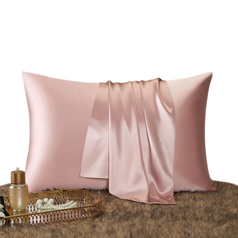 Pillowcase Set With Eye Mask In Pink 50X90cm Natural Mulberry Silk Pillow Cases