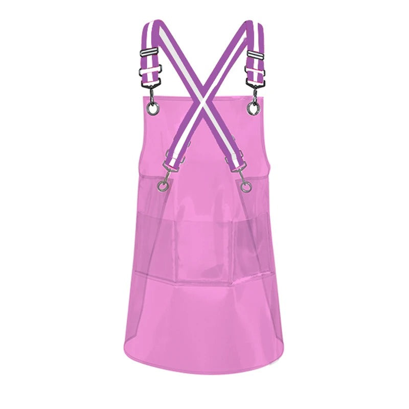 Kitchen Apron Pink Waterproof Tpu For Men Women Work Clothes Barber Haircut Aprons