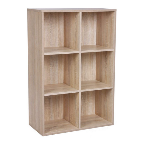 Vasagle Bookcase With 6 Compartments Wooden Shelving