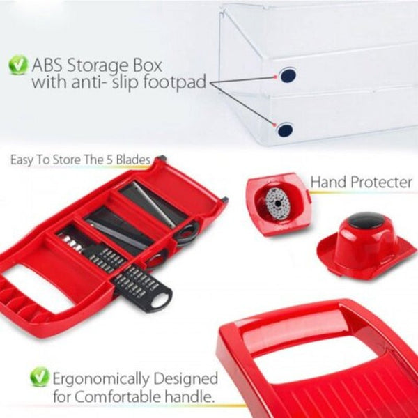 Vegetable Cutter Steel Blade Slicer Potato Peeler Carrot Cheese Kitchen Accessories Red Peelers & Slicers