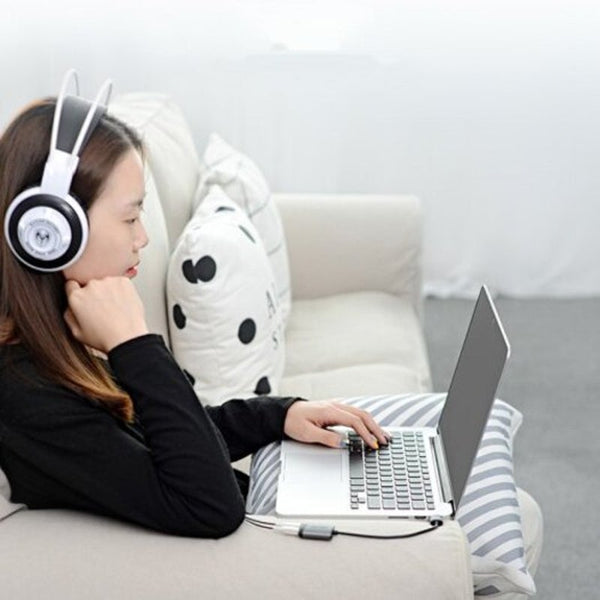 Cdkhb Usb Sound Card External Independent To 3.5Mm Drive Free Headset Microphone Converter Gray Sound Cards (External)