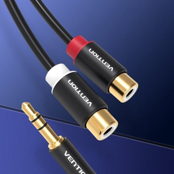 Vab R02 3.5Mm Male To 2Rca Female Stereo Audio Adapter Cable Black Cables & Adapters