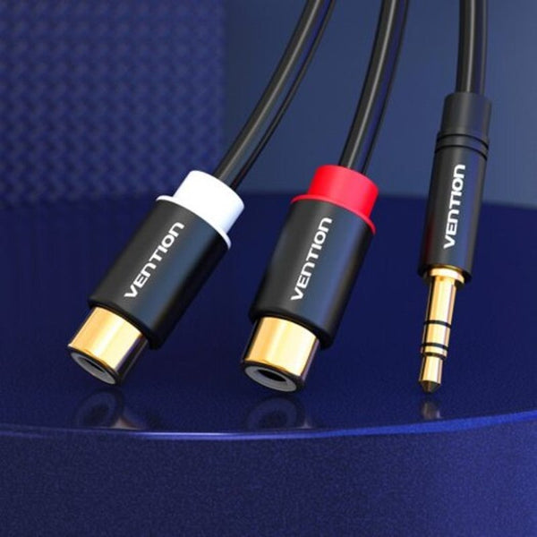 Vab R02 3.5Mm Male To 2Rca Female Stereo Audio Adapter Cable Black Cables & Adapters