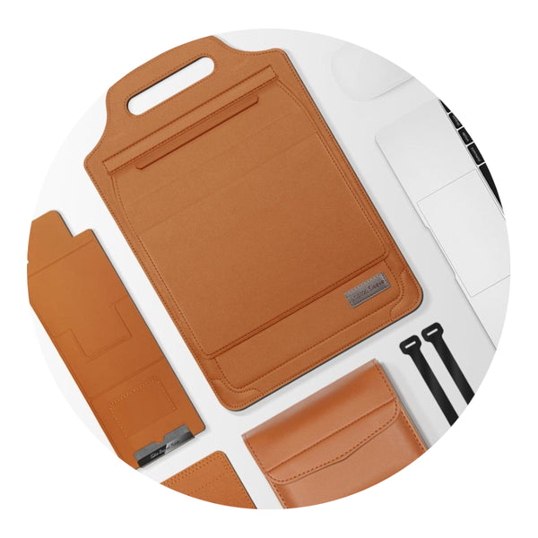 Versatile Laptop Bag With Mouse Pad Stand Brown Laptop Cases & Bags