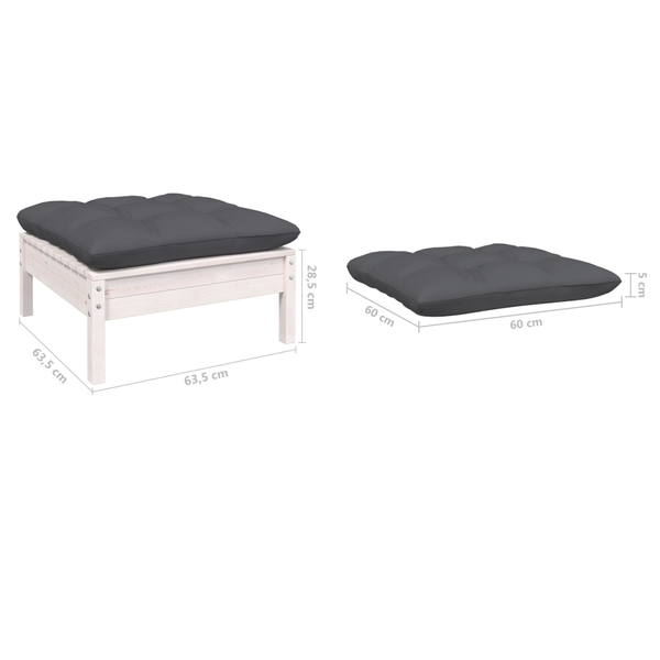 5 Piece Garden Lounge Set With Cushions Solid Pinewood Patio Furniture Sets