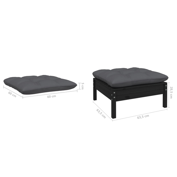 Patio Furniture Sets 7 Piece Garden Lounge Set With Cushions Solid Pinewood