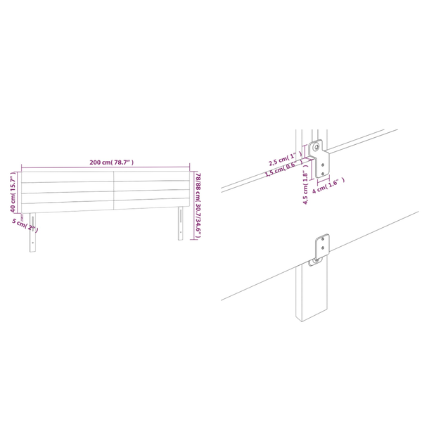 Headboards 2 Pcs Dark Grey 100X5x78/88 Cm Fabric Headboards & Footboards