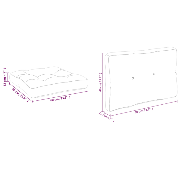 Pallet Cushions 2 Pcs Black Fabric Patio Furniture Cushions & Pads