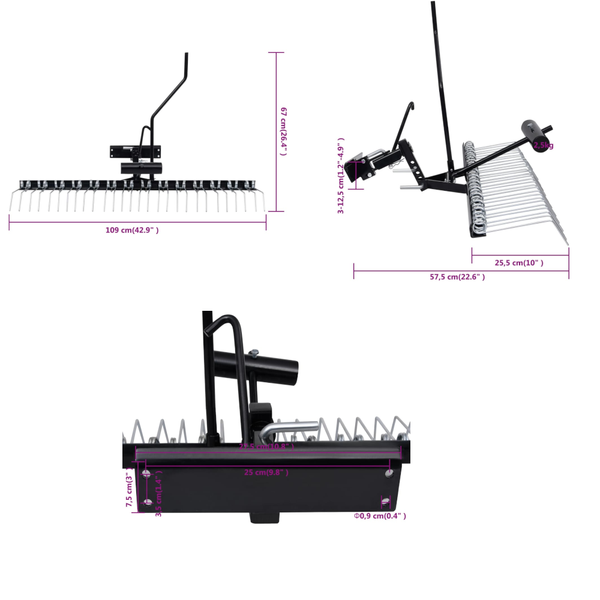 Scarifier For Ride On Mower 109 Cm Lawn Mower Accessories