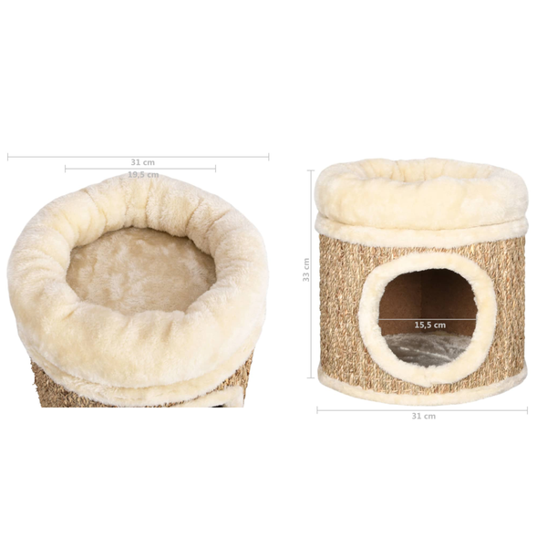 Cat House With Luxury Cushion 33 Cm Seagrass Cat Houses