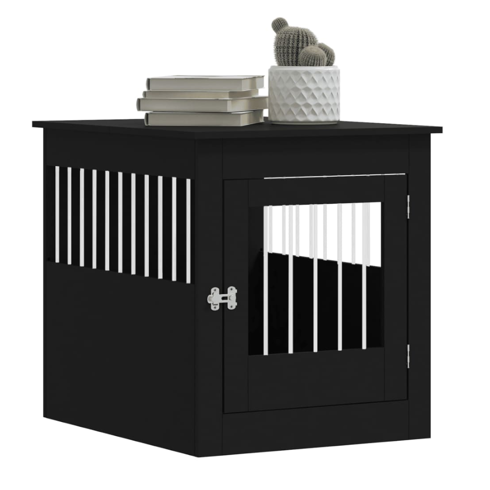 Dog Kennels Dog Crate Furniture Black 64.5X80x71 Cm Engineered Wood