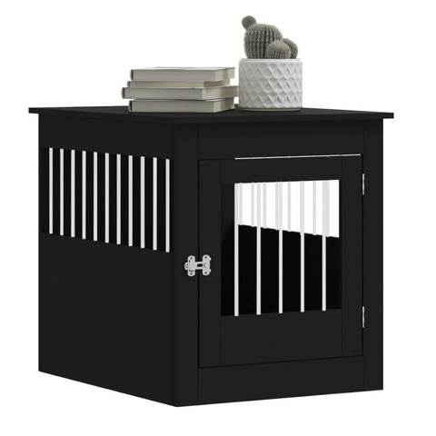 Dog Crate Furniture Black 64.5X80x71 Cm Engineered Wood Dog Kennels