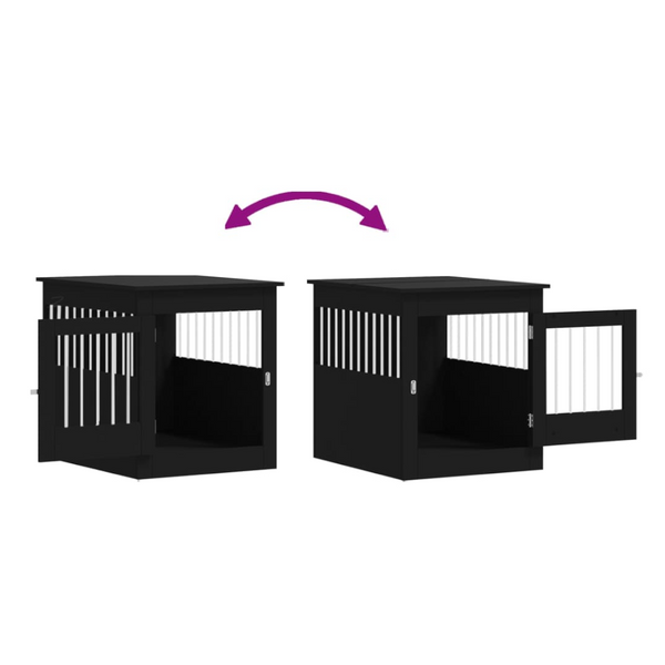 Dog Crate Furniture Black 64.5X80x71 Cm Engineered Wood Dog Kennels