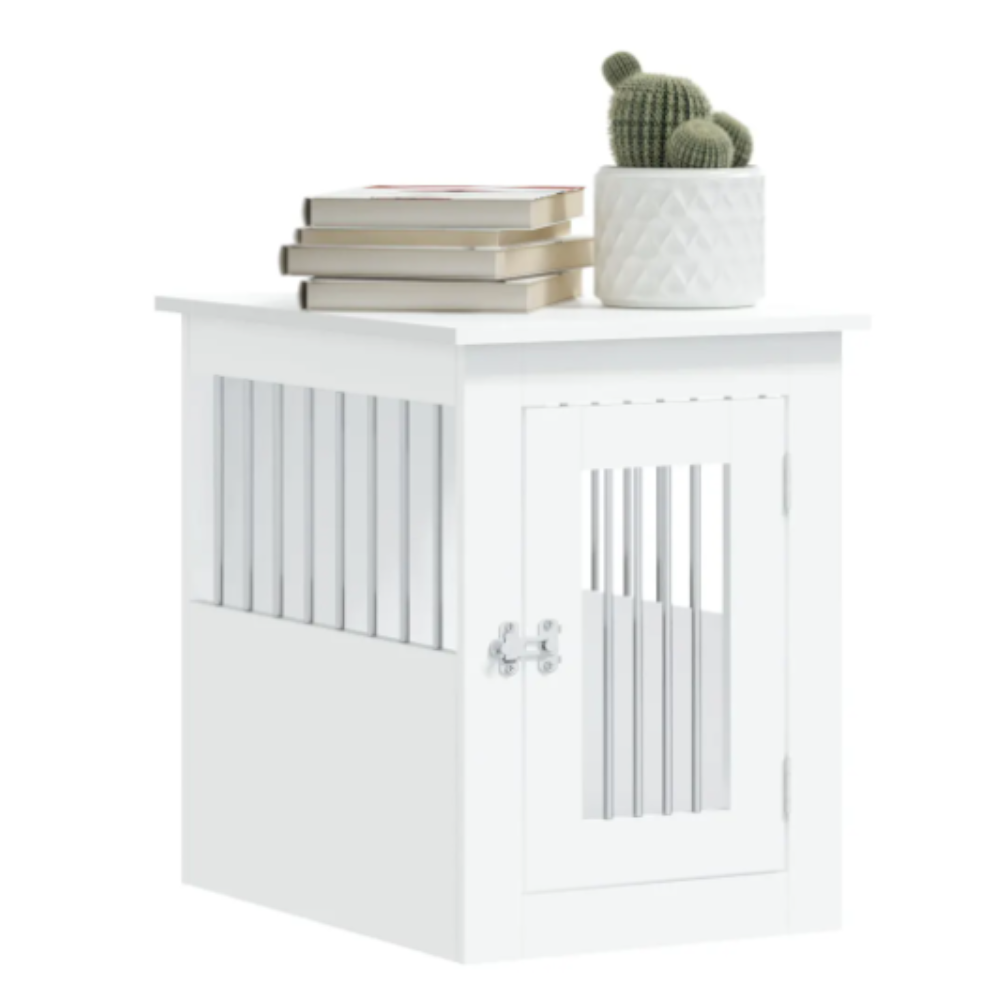 Dog Crate Furniture White 55X75x65 Cm Engineered Wood Dog Kennels