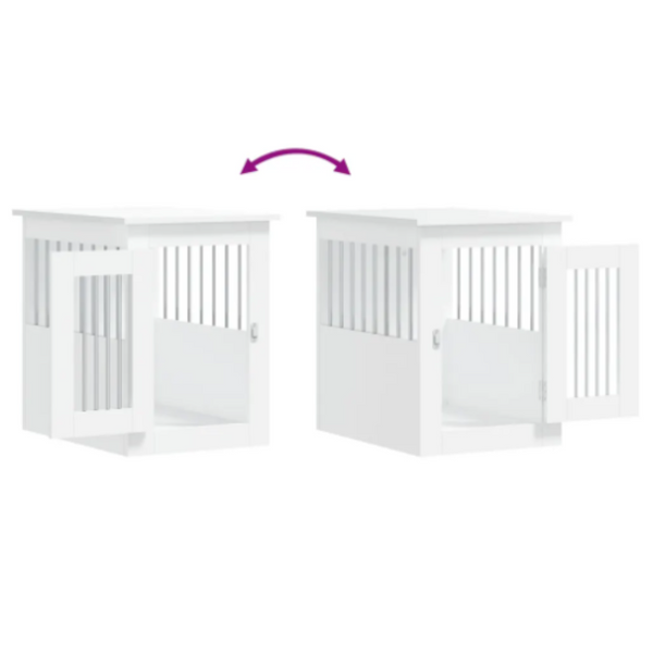 Dog Crate Furniture White 55X75x65 Cm Engineered Wood Dog Kennels