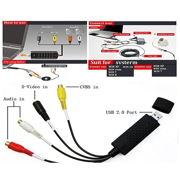 Video Audio Vhs Vcr Usb Capture Card To Dvd Converter Adapter Video Capture & Tv Tuner Cards