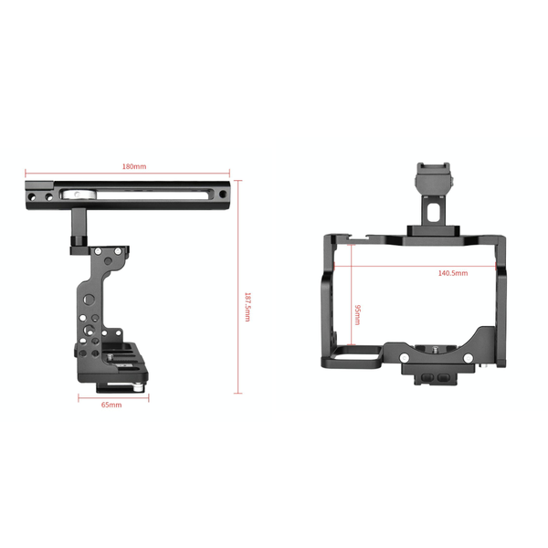 Video Camera Cage Stabilizer With Handle For Nikon Z6 / Z7 Black Stabilizers