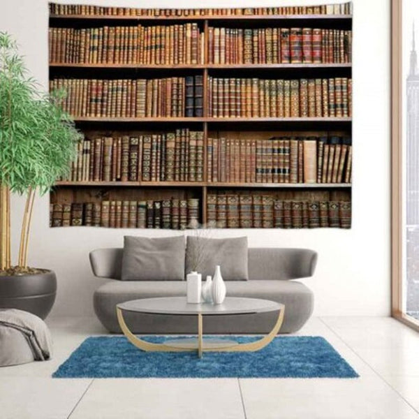 Bookshelf Digital Printing Tapestry Multi A W59 X L51 Inch Tapestries