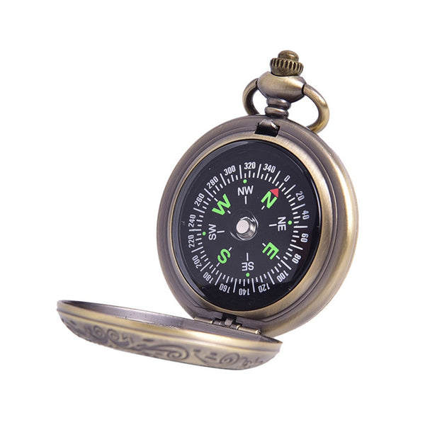 Bronze Compass Design Pocket Watch Retro Men's Women's Statue Of Liberty Compasses