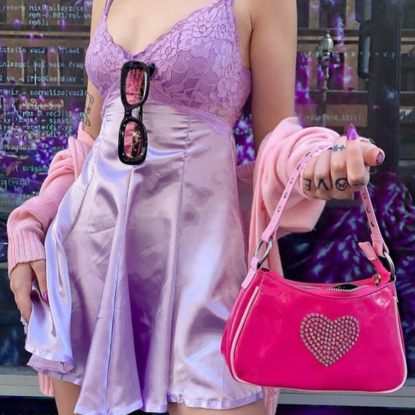 Women Shoulder Bag Fashion Ladies Crossbody Bags Female Handbags Rhinestone Love Small Subaxillary Women's Bags & Handbags