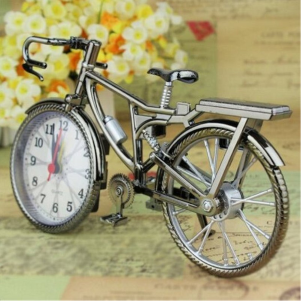 Arabic Numeral Retro Bicycle Pattern Creative Alarm Clock Decor Alarm Clocks & Clock Radios