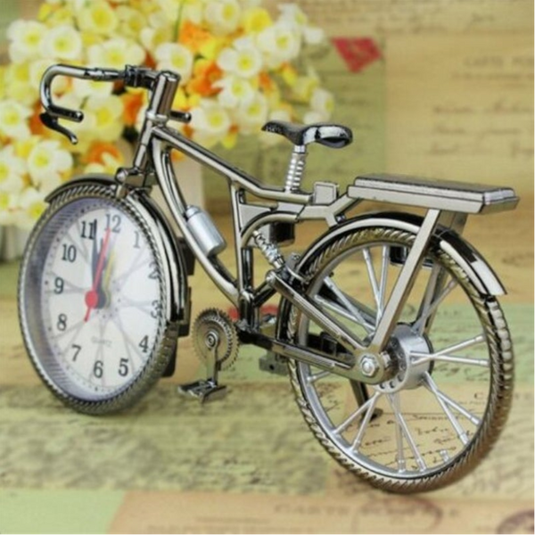 Vintage Arabic Numeral Retro Bicycle Pattern Creative Alarm Clock Home Decor
