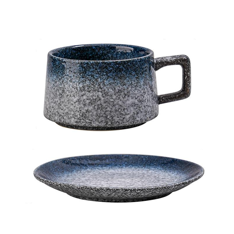 Ceramic Coffee Cup And Saucer Set Elegant Afternoon Tea Daisy Blue Cups & Saucers