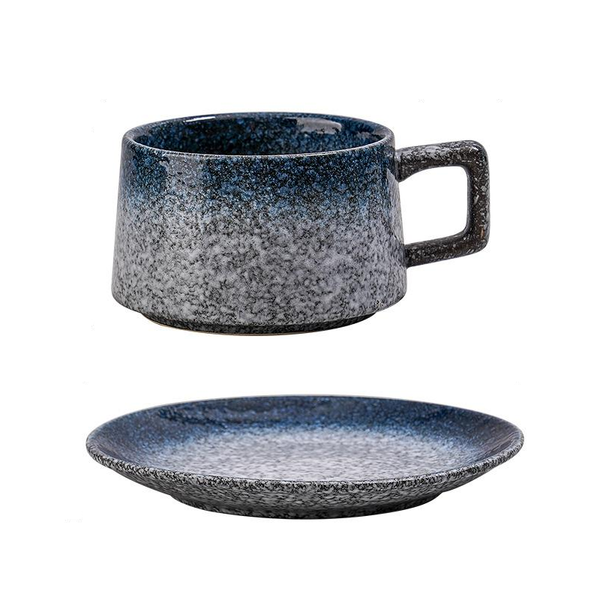 Ceramic Coffee Cup And Saucer Set Elegant Afternoon Tea Daisy Blue Cups & Saucers