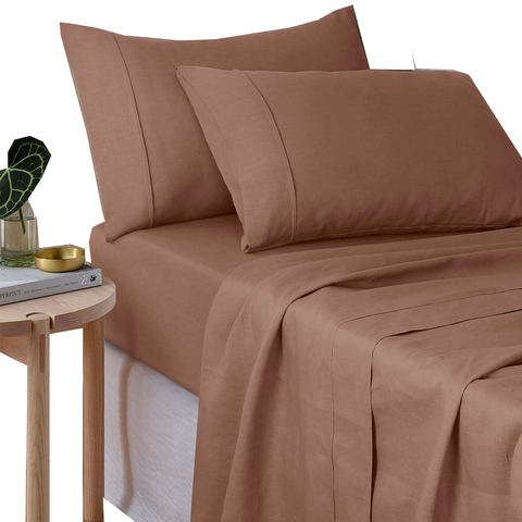 Design Homewares Hazelnut 100% Hemp Sheet Set Sheets