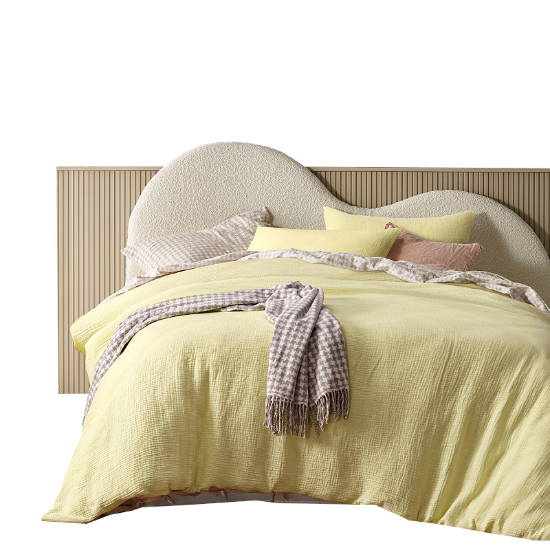 Design Homewares Hugo Butter Cotton Gauze Quilt Cover Set Quilt Covers