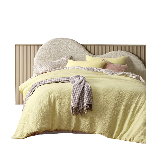 Design Homewares Hugo Butter Cotton Gauze Quilt Cover Set Quilt Covers