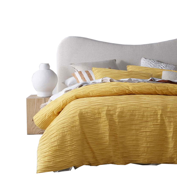 Design Homewares Malvern Ochre Cotton Quilt Cover Set Quilt Covers