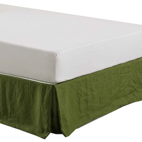 Super King Design Homewares Olive French Linen Valance Other Bedding