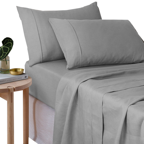 Design Homewares Silver 100% Hemp Sheet Set Sheets