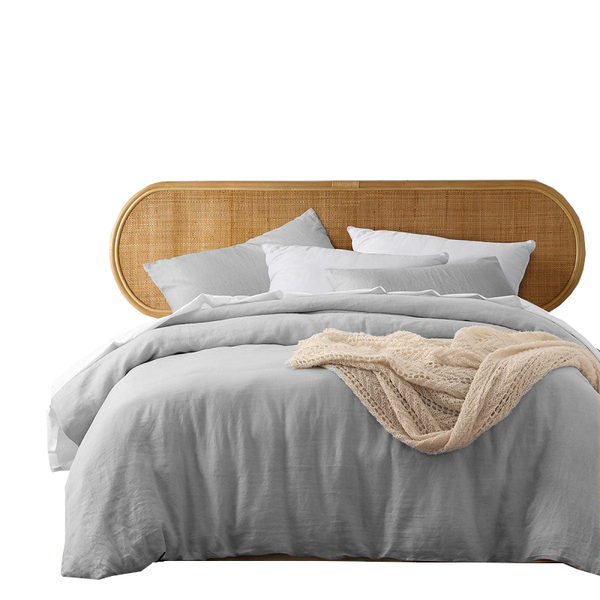 Design Homewares Silver French Linen Quilt Cover Set Quilt Covers