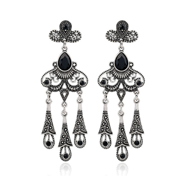 Veile Studios Retro Style Tear Drop Tassels Dangle Earrings