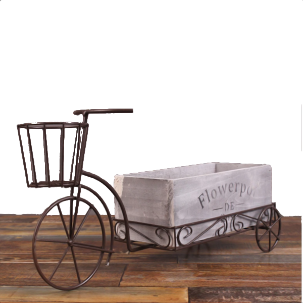 Tricycle Flower Stand | Plant Box In Metal With Basket Baskets Pots Window Boxes
