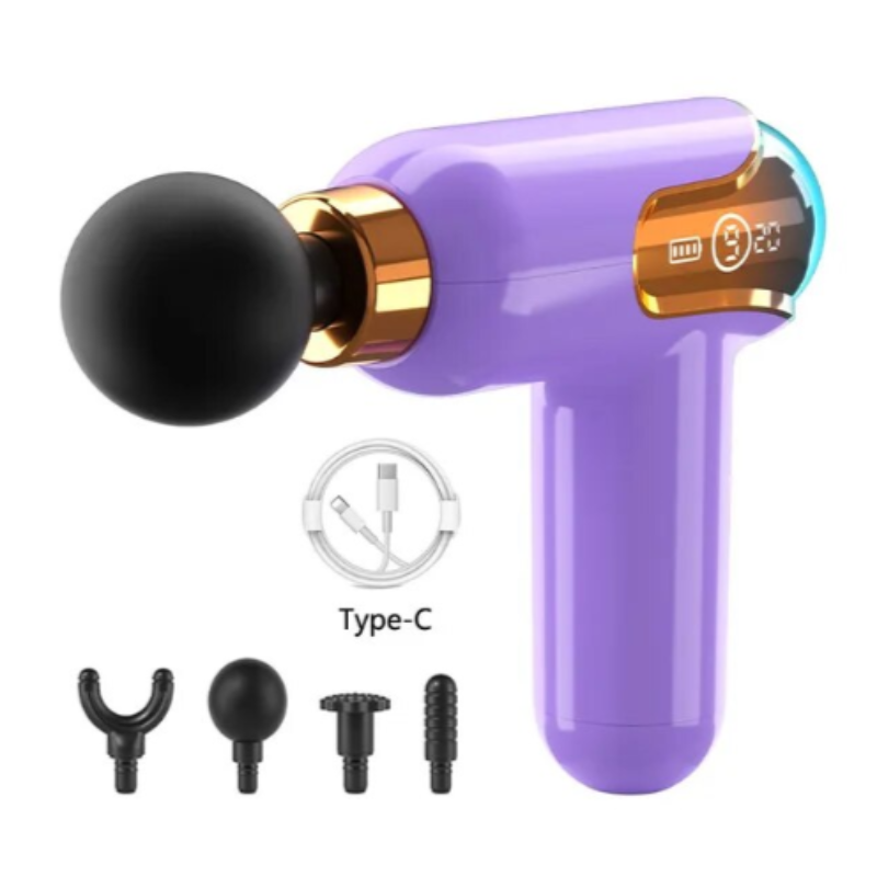 Lcd Display Massage Gun Portable Electronic Massager Neck Whole Body Muscle Massagers