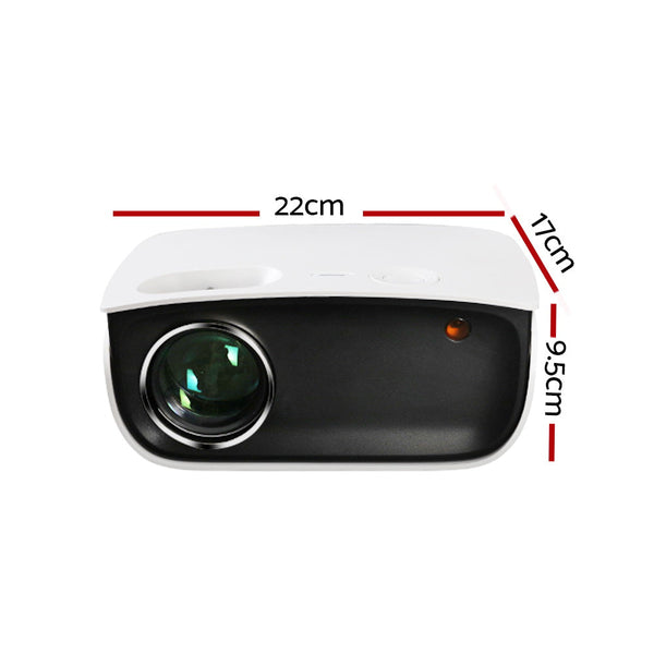 Devanti Mini Video Projector Wifi Usb Hdmi Portable 2000 Lumens 1080P Home Theater White