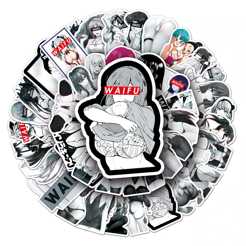 10/30/50Pcs Waifu Hentai  Girl Otaku Phone Laptop Adult Stickers Scrapbooking Stickers