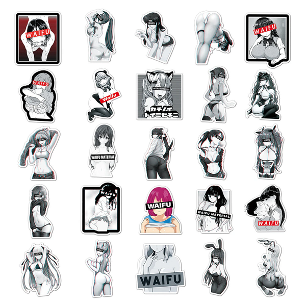 10/30/50Pcs Waifu Hentai  Girl Otaku Phone Laptop Adult Stickers Scrapbooking Stickers