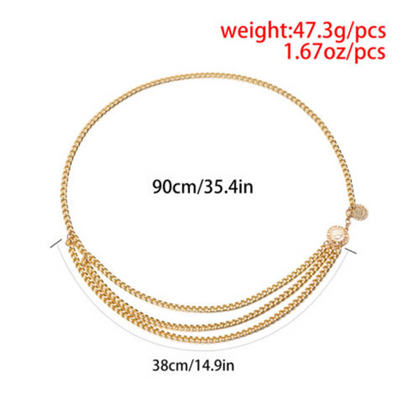 Veile Studios Multilayer Alloy Waist Chain Body For Women Belt Pendant Belly Body Chains