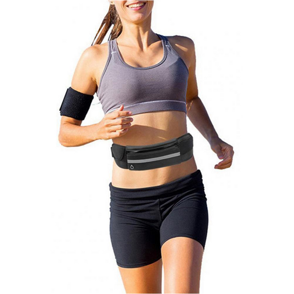 Unisex Water Resistant Runners Belt Fanny Pack For Hiking Fitness Black