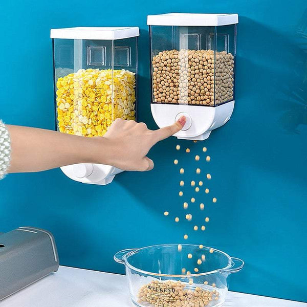 Food Containers Wall Mount Cereal Dispenser Dry Storage Box Kitchen Grain Organizer Food Storage Containers