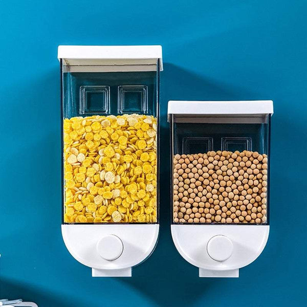 Food Containers Wall Mount Cereal Dispenser Dry Storage Box Kitchen Grain Organizer