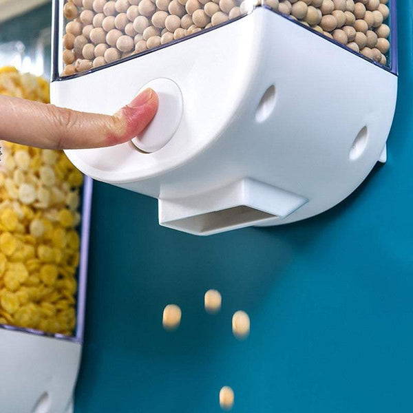 Food Containers Wall Mount Cereal Dispenser Dry Storage Box Kitchen Grain Organizer