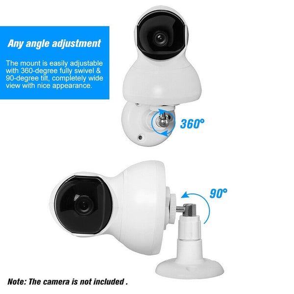 Wall Mount For Yi Dome Camera And Cloud Home Mounted Bracket Holder Full Install Kit Height Angle Adjustment Security Cameras White