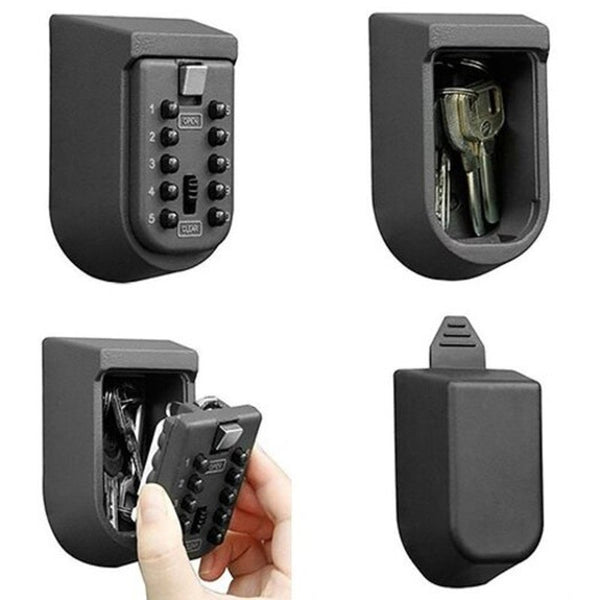 Wall Mounted Key Safe Password Lock Storage Box Black Key Safes Boxes & Hideaways